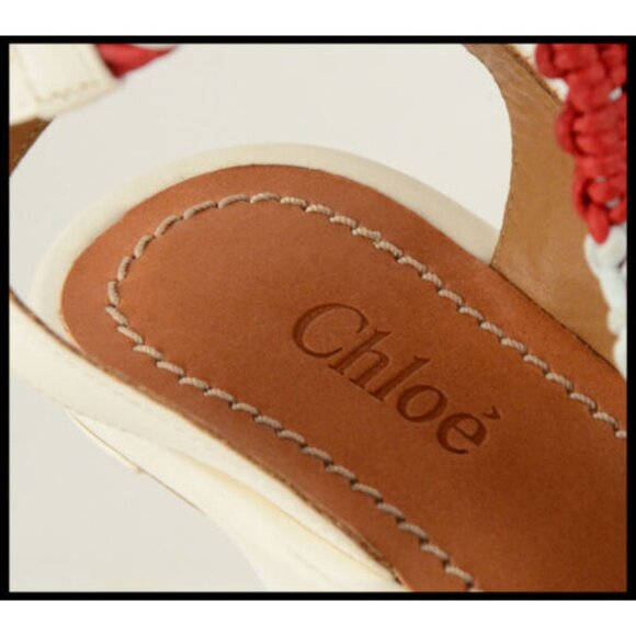 CHLOE SHOES WOVEN LEATHER GLADIATOR 'TRIBAL' SANDALS MULTI COLOR sz 39.5 / 9.5 - Picture 9 of 10